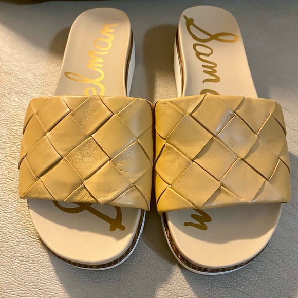 Sam Edelman Shoes - (SOLD) Sam Elderman Womens cute slide size 9 tan and white